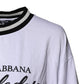 White Cotton DG Fashion Crew Neck Tee T-shirt