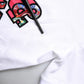 White Cotton Logo Print Round Neck T-shirt