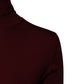 Burgundy Long Sleeves Turtleneck Slim Sweater