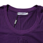 Violet Cotton Crewneck Short Sleeves T-shirt
