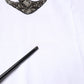 White Cotton Anchor Chain Embroidery Tank Top