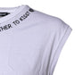 White Cotton Sleeveless Printed Tank T-shirt