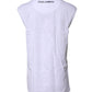 White Cotton Sleeveless Printed Tank T-shirt