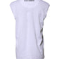 White Cotton Sleeveless Printed Tank T-shirt