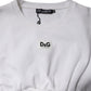 White Cotton Blend 3/4 Sleeves Blouse Top