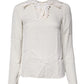 Cream Floral Lace Long Sleeves Blouse Top