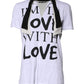White Cotton Silk Blend Ascot Collar T-shirt