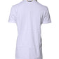 White Cotton Silk Blend Ascot Collar T-shirt