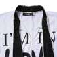 White Cotton Silk Blend Ascot Collar T-shirt