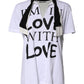 White Cotton Silk Blend Ascot Collar T-shirt