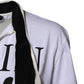 White Cotton Silk Blend Ascot Collar T-shirt
