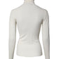 Cream Long Sleeves Turtleneck Slim Sweater