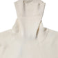 Cream Long Sleeves Turtleneck Slim Sweater