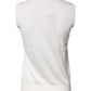 Cream Sleeveless Silk Round Neck Tank Top