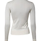 Cream Floral Silk Embellished Cardigan Sweater