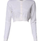 Cream Cashmere Knit Cropped Cardigan Sweater