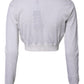 Cream Cashmere Knit Cropped Cardigan Sweater