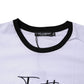 White Printed Round Neck Top Cotton T-shirt