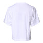 White Printed Round Neck Top Cotton T-shirt