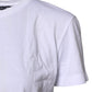 White Short Sleeves Round Neck Top T-shirt