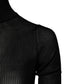 Black Knit Long Sleeves Turtleneck Slim Top