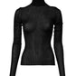 Black Knit Long Sleeves Turtleneck Slim Top