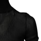 Black Knit Long Sleeves Turtleneck Slim Top