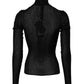 Black Knit Long Sleeves Turtleneck Slim Top