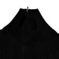 Black Knit Long Sleeves Turtleneck Slim Top