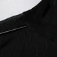 Black Knit Long Sleeves Turtleneck Slim Top