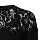 Black Floral Lace Long Sleeves Blouse Top