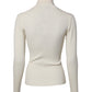 Cream Long Sleeves Turtleneck Slim Sweater