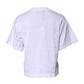 White Printed Round Neck Top Cotton T-shirt