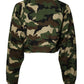 Multicolor Camou Cropped Sweatshirt Sweater