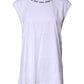 White Cotton Sleeveless Printed Tank T-shirt