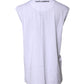 White Cotton Sleeveless Printed Tank T-shirt