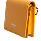 Yellow Leather Bifold Card Holder Crossbody Bag