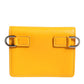 Yellow Leather Bifold Card Holder Crossbody Bag