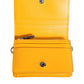 Yellow Leather Bifold Card Holder Crossbody Bag