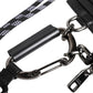 Black Leather Lanyard Zip Around Card Holder Wallet