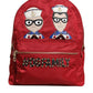 Red #DGFAMILY VULCANO Embellishment Backpack Bag
