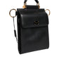 Black Calfskin Leather Logo Plaque Mini Bag