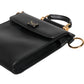 Black Calfskin Leather Logo Plaque Mini Bag