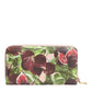 Multicolor Fig Fruit Dauphine Leather Zip Around Continental Wallet