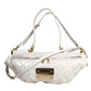 White Quilted Logo Plaque Belt Waist Fanny Pack Bag