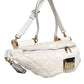 White Quilted Logo Plaque Belt Waist Fanny Pack Bag