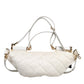 White Quilted Logo Plaque Belt Waist Fanny Pack Bag