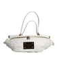 White Quilted Logo Plaque Belt Waist Fanny Pack Bag