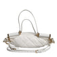 White Quilted Logo Plaque Belt Waist Fanny Pack Bag