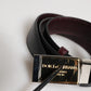 Black Brown Leather Metal Buckle Reversible Belt
